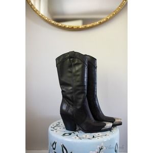 Free People Brayden Tall Boots 39 Black Leather NEW
